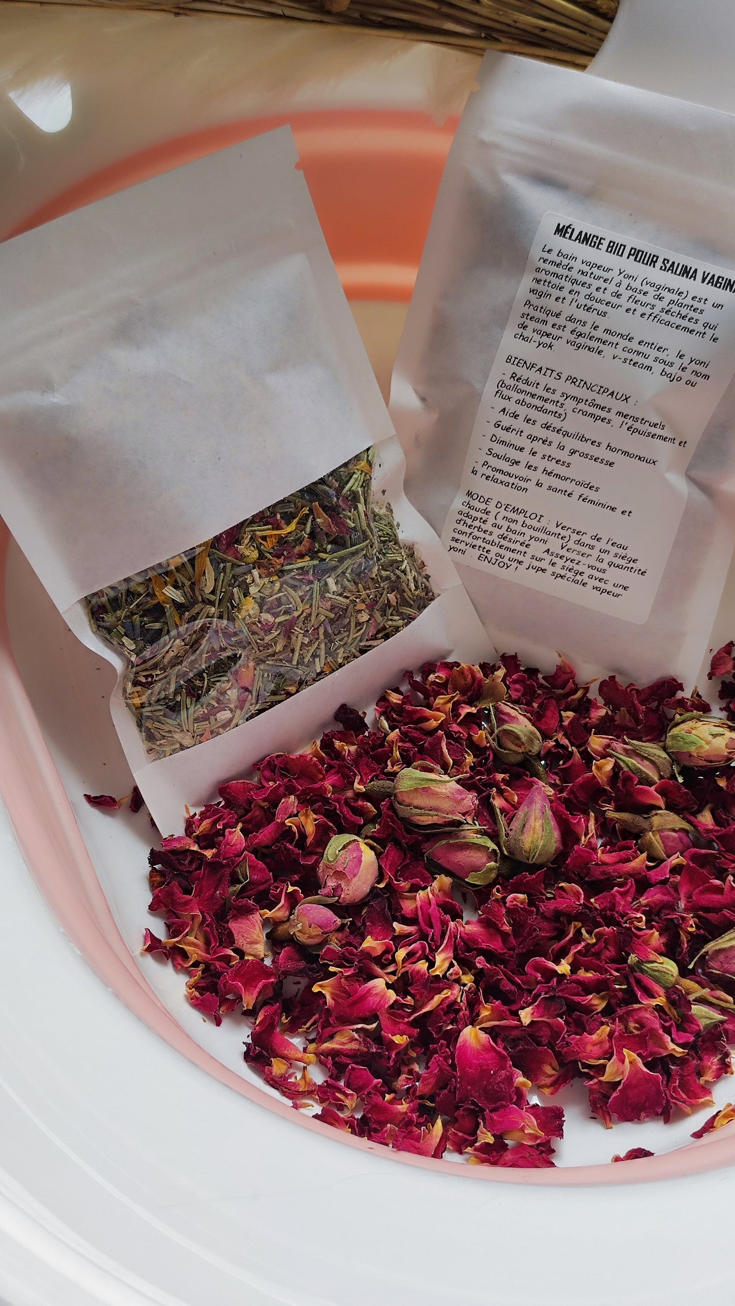 Mélange de plantes pour bain vapeur spécial zone intime féminine